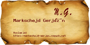 Markschejd Gerjén névjegykártya